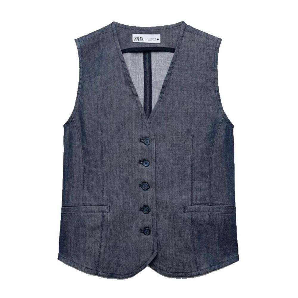 ⭕️ ZARA Denim Vest Top Blue Medium